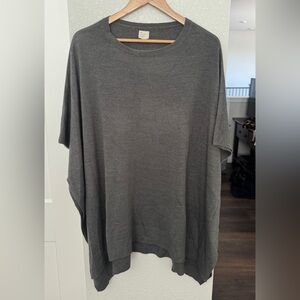 a new day Charcoal Crewneck Women's Poncho Sweater